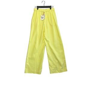 Open Edit Women's NWT Nordstrom Yellow Linen Blend Pants XS Elastic Waist
